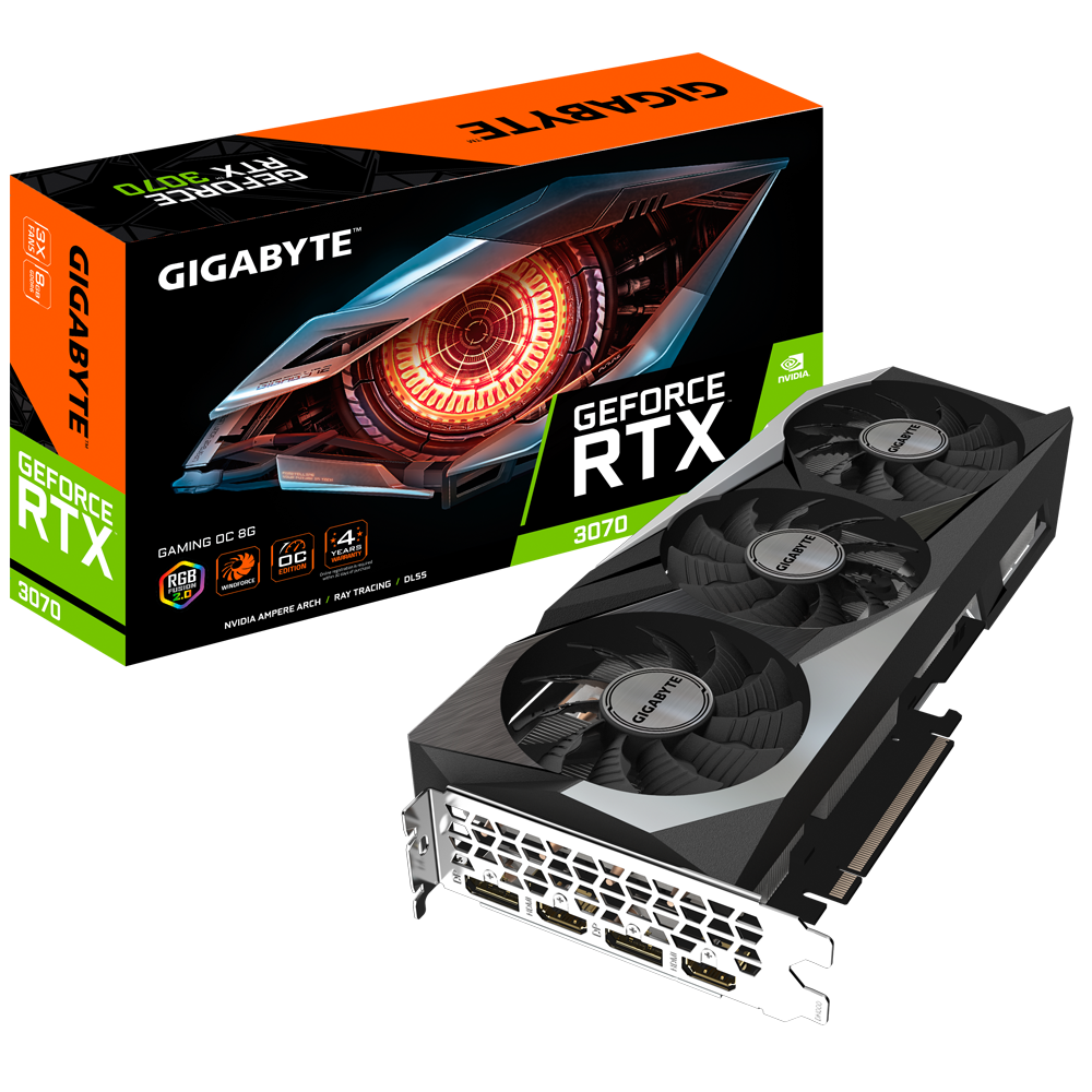 Gigabyte GeForce RTX 3070 Gaming OC. 8GB GDDR6 256BIT